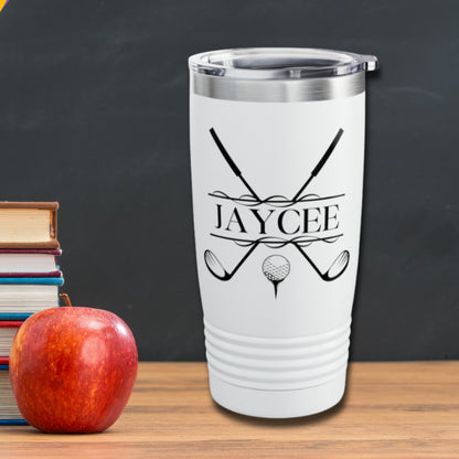 Custom Golf Tumbler, Personalized Ringneck Tumbler, Golf Gift for Men, Golf Water Bottle, Gift for Golfer, Monogram 20oz Canteen, Dad Gift