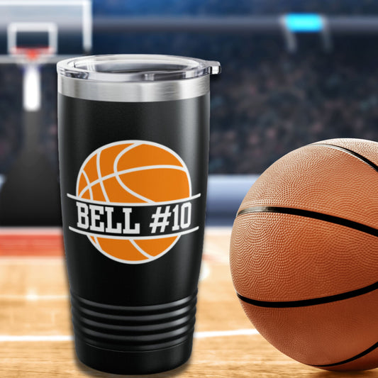Custom Basketball Tumbler, Personalized Ringneck Tumbler, Basketball Gift, Water Bottle, Gift for Basketball Player, Basketball Coach Gift