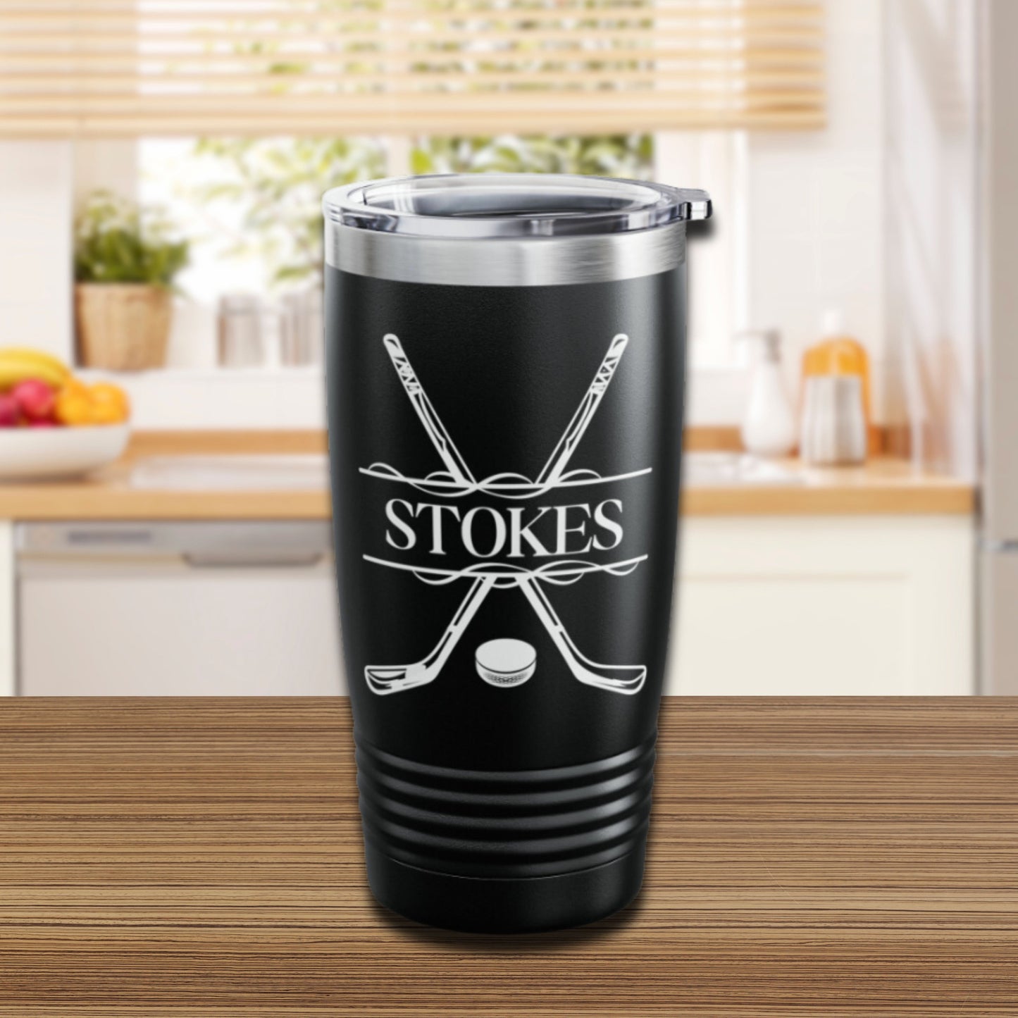 Custom Hockey Tumbler, Personalized Ringneck Tumbler, Hockey Gift, Hockey Water Bottle, Gift for Hockey Player, Hockey Coach Gift, Dad Gift