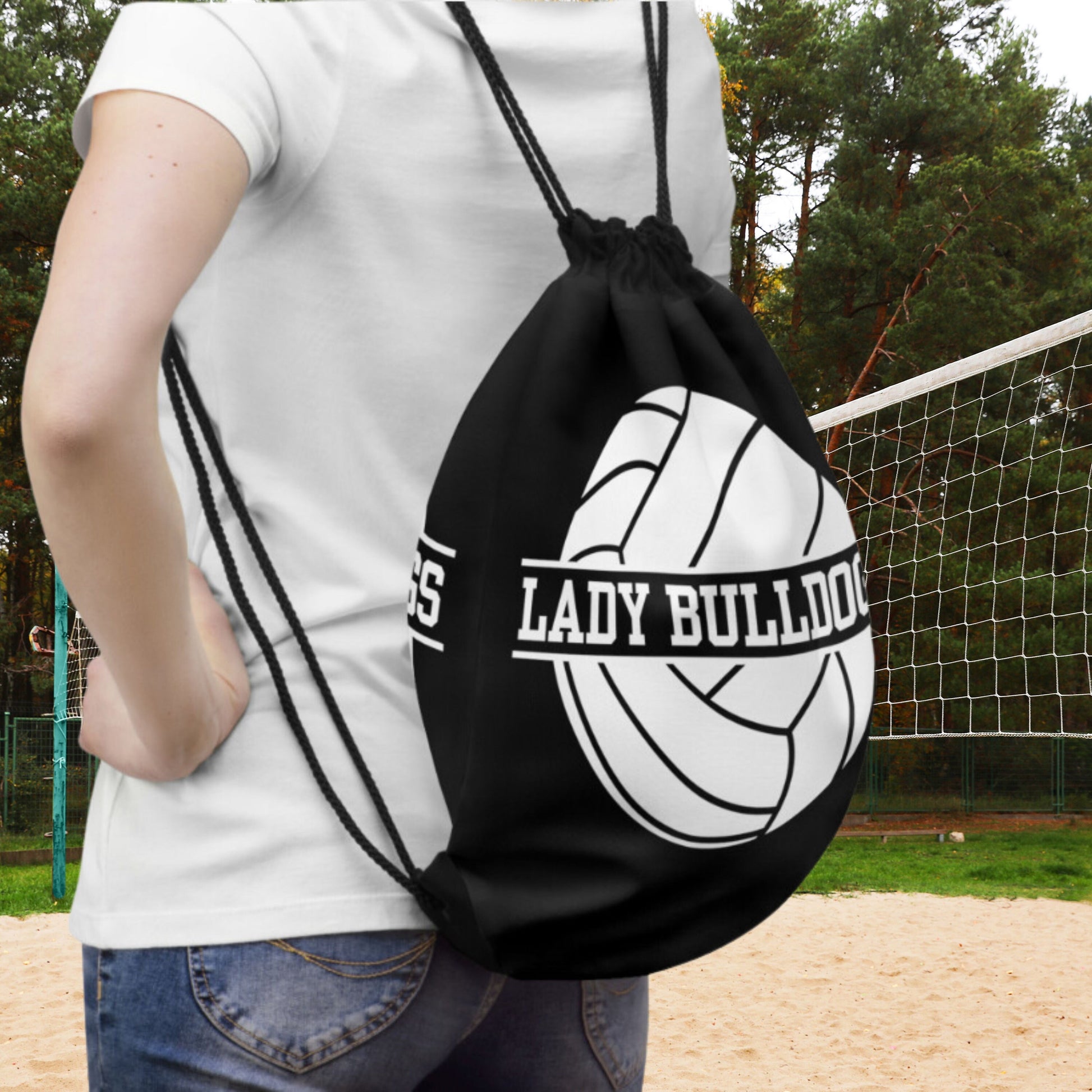 Custom Volleyball Bag, Personalized Drawstring Volleyball Bag, Lightweight Volleyball Bag, Gift for Volleyball Player, Volleyball Coach Gift
