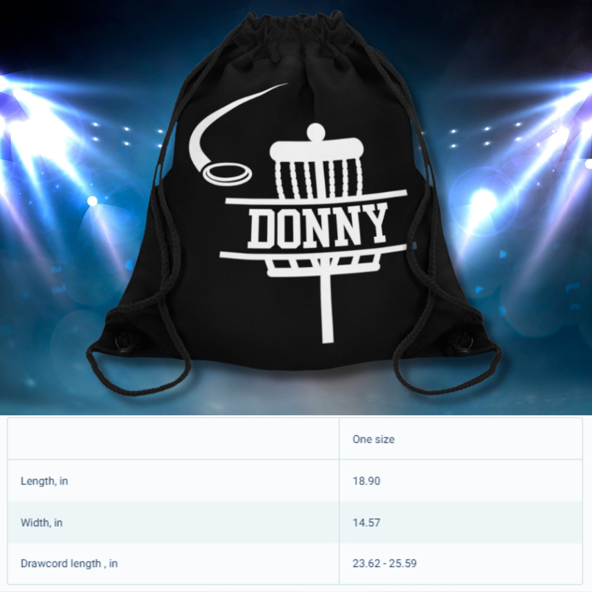 Custom Disc Golf Bag, Personalized Drawstring Disc Golf Bag, Lightweight Disc Golf Bag, Gift for Disc Golf Player, Disc Golf Coach Gift