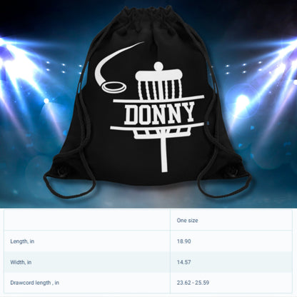 Custom Disc Golf Bag, Personalized Drawstring Disc Golf Bag, Lightweight Disc Golf Bag, Gift for Disc Golf Player, Disc Golf Coach Gift