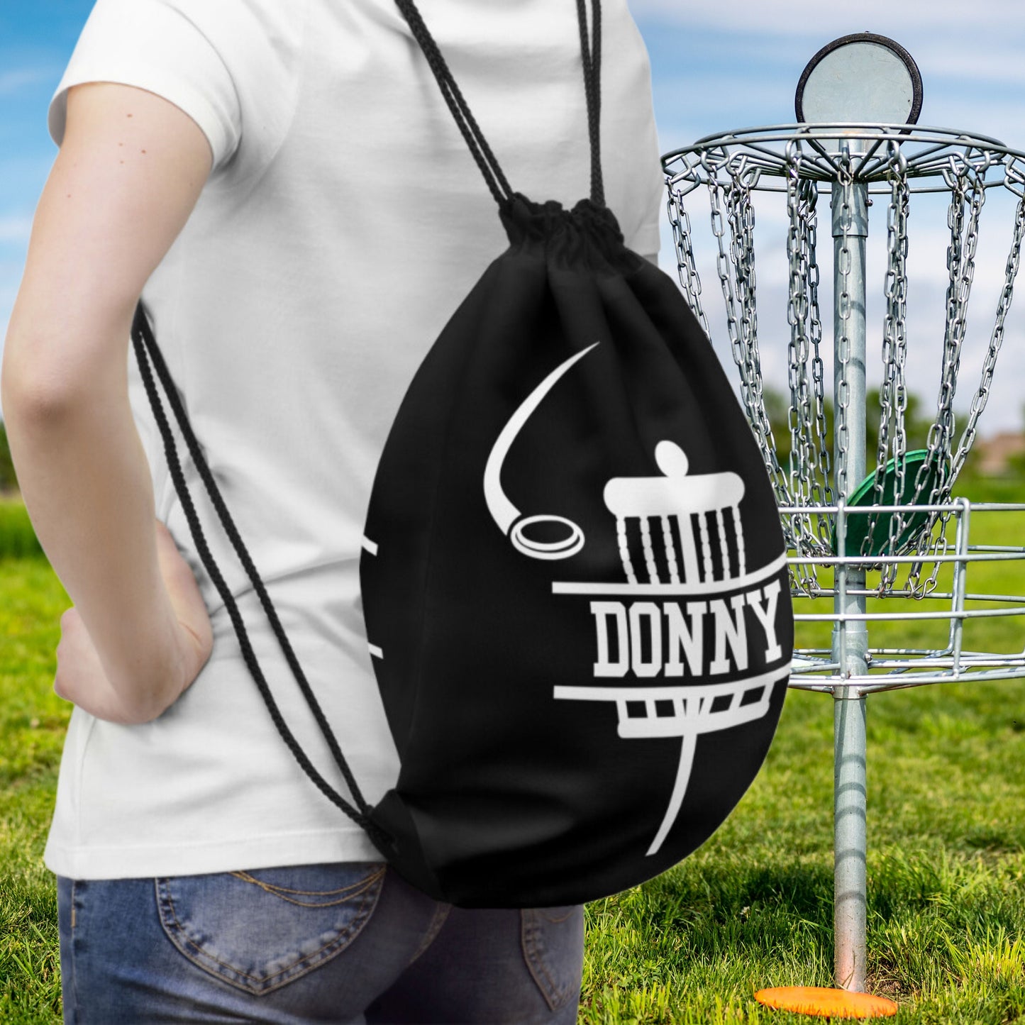 Custom Disc Golf Bag, Personalized Drawstring Disc Golf Bag, Lightweight Disc Golf Bag, Gift for Disc Golf Player, Disc Golf Coach Gift