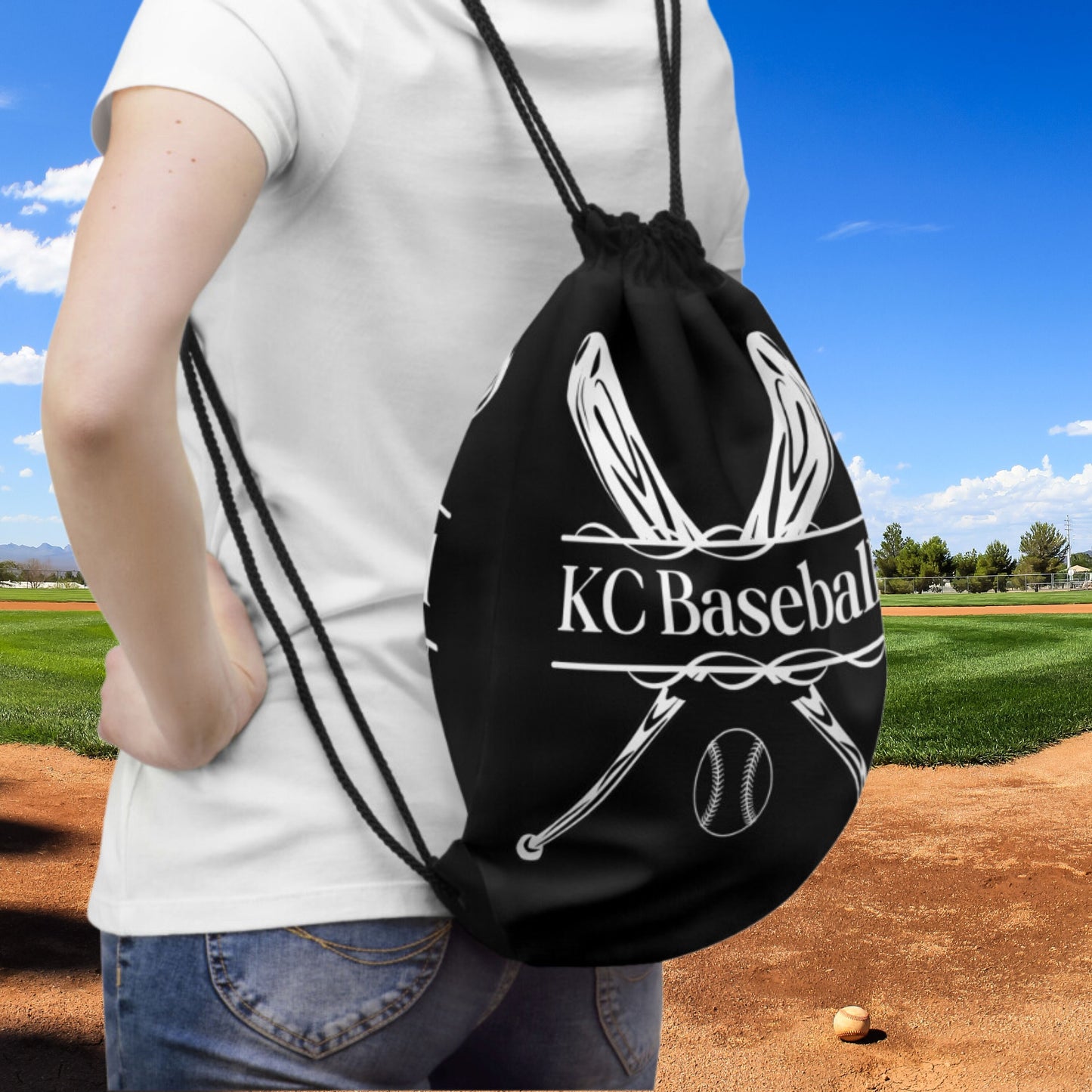 Custom Baseball Bag, Personalized Drawstring Baseball Bag, Lightweight Baseball Bag, Gift for Baseball Player, Baseball Coach Gift