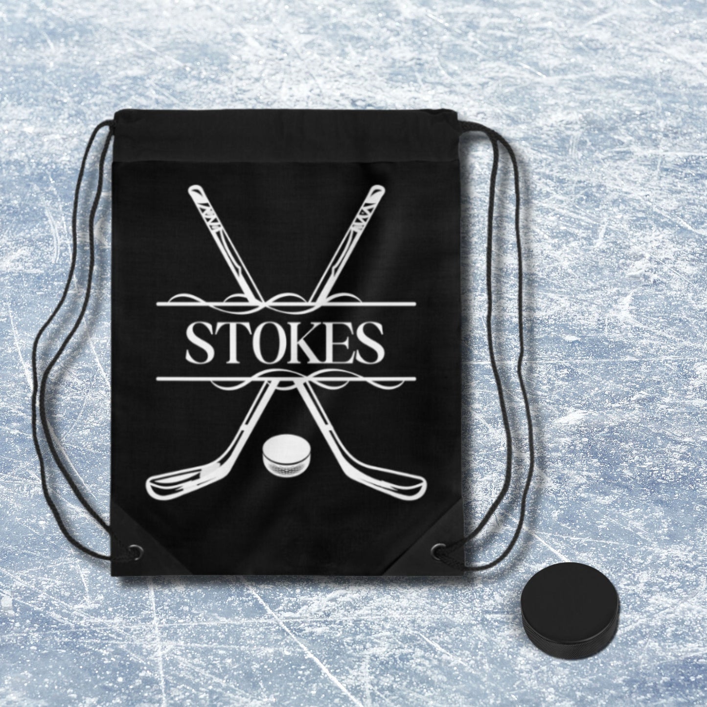 Custom Hockey Bag, Personalized Drawstring Hockey Bag, Lightweight Hockey Bag, Gift for Hockey Player, Hockey Coach Gift, Men's Hockey Gift