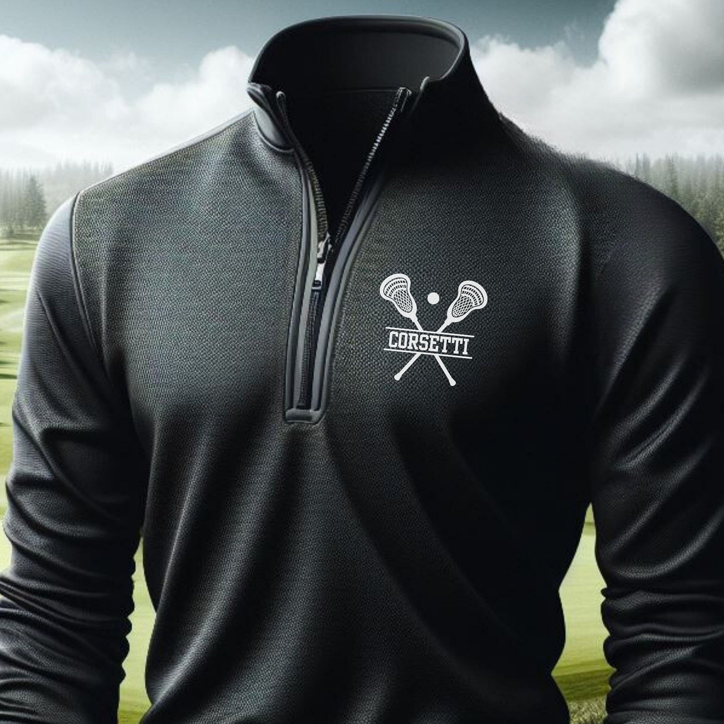 Personalized Lightweight Lacrosse Sweatshirt, Quarter Zip Pullover Sweater, Custom Lacrosse Gift, Lacrosse Team Gift, Lacrosse Coach Gift