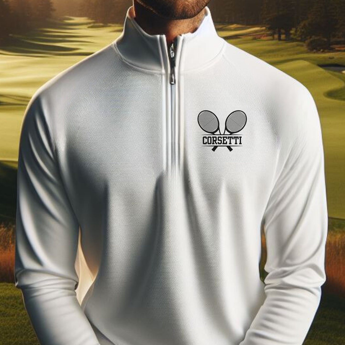 Personalized Lightweight Tennis Sweatshirt, Quarter Zip Pullover Sweater, Custom Tennis Gift, Tennis Team Gift, Perfect Tennis Coach Gift