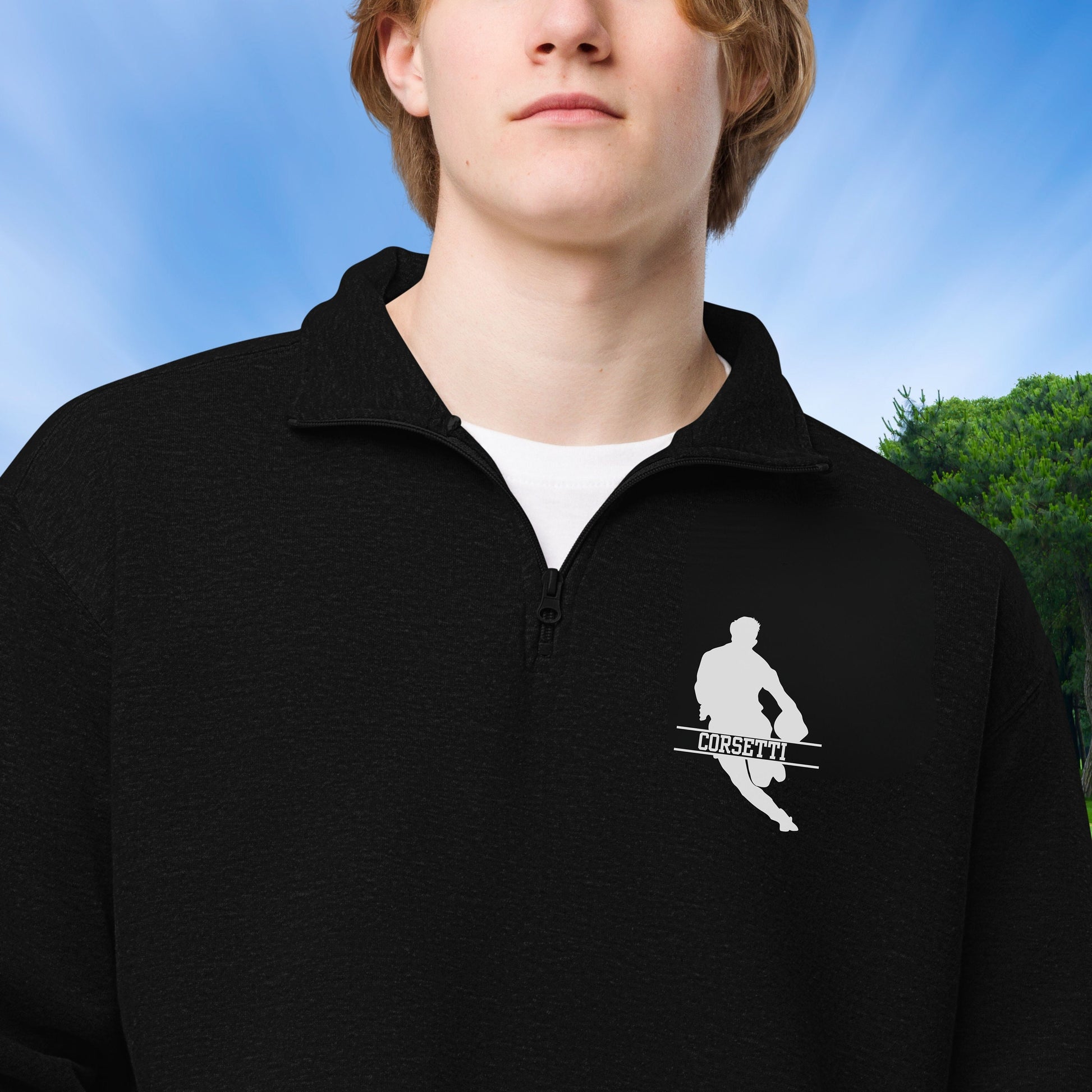 Personalized Fleece Rugby Quarter-Zip, Pullover Sweater, Custom Rugby Gift, Rugby Team Gift, Rugby Coach Gift, Rugby Player Gift, Son Gift