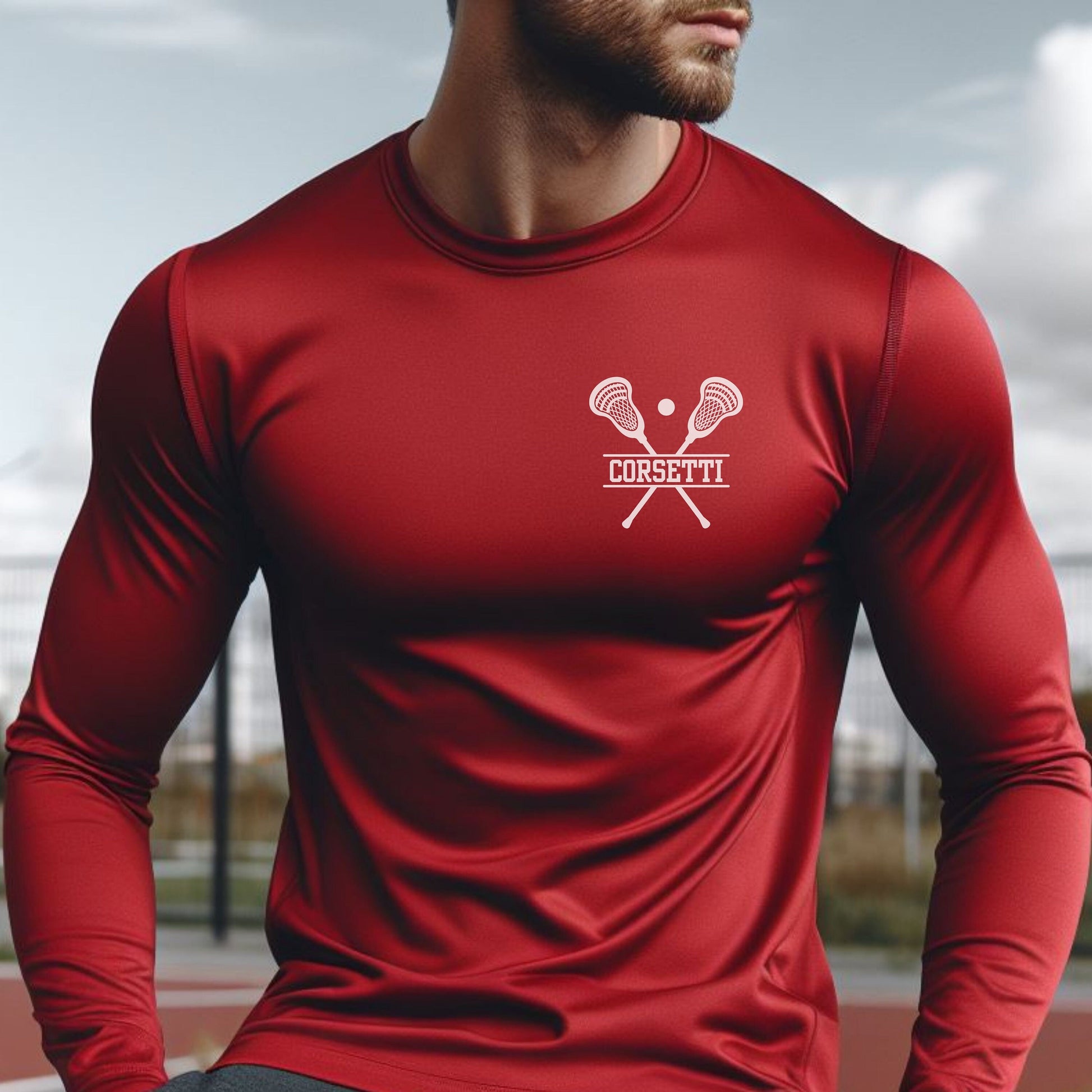 Custom Long Sleeve Lacrosse Shirt, Personalized Lacrosse Tshirt, Dry Fit Customized Tee, Gift for Lacrosse Player, Great Lacrosse Team Gift