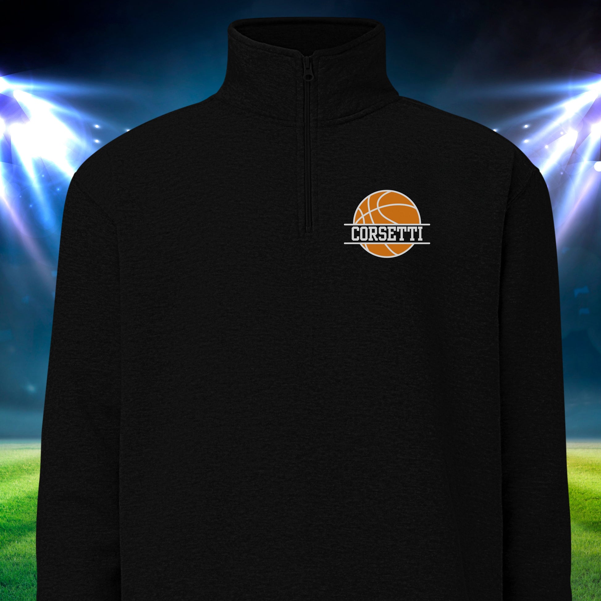Women's Personalized Fleece Basketball Quarter-Zip, Pullover Sweater, Custom Basketball Gift, Basketball Team, Great Basketball Coach Gift