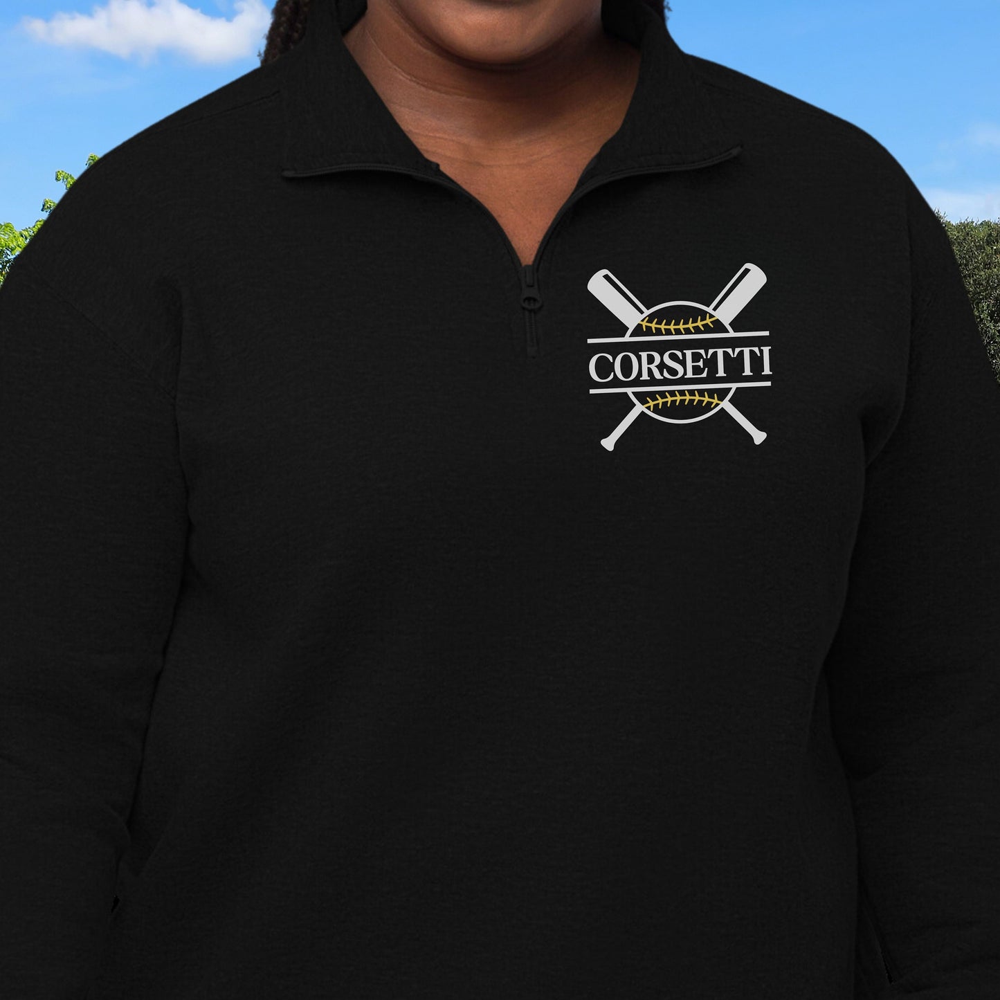 Womens Personalized Fleece Softball Quarter-Zip, Quarter Zip Pullover Sweater, Custom Softball Gift, Softball Coach Gift, Softball Team Gift