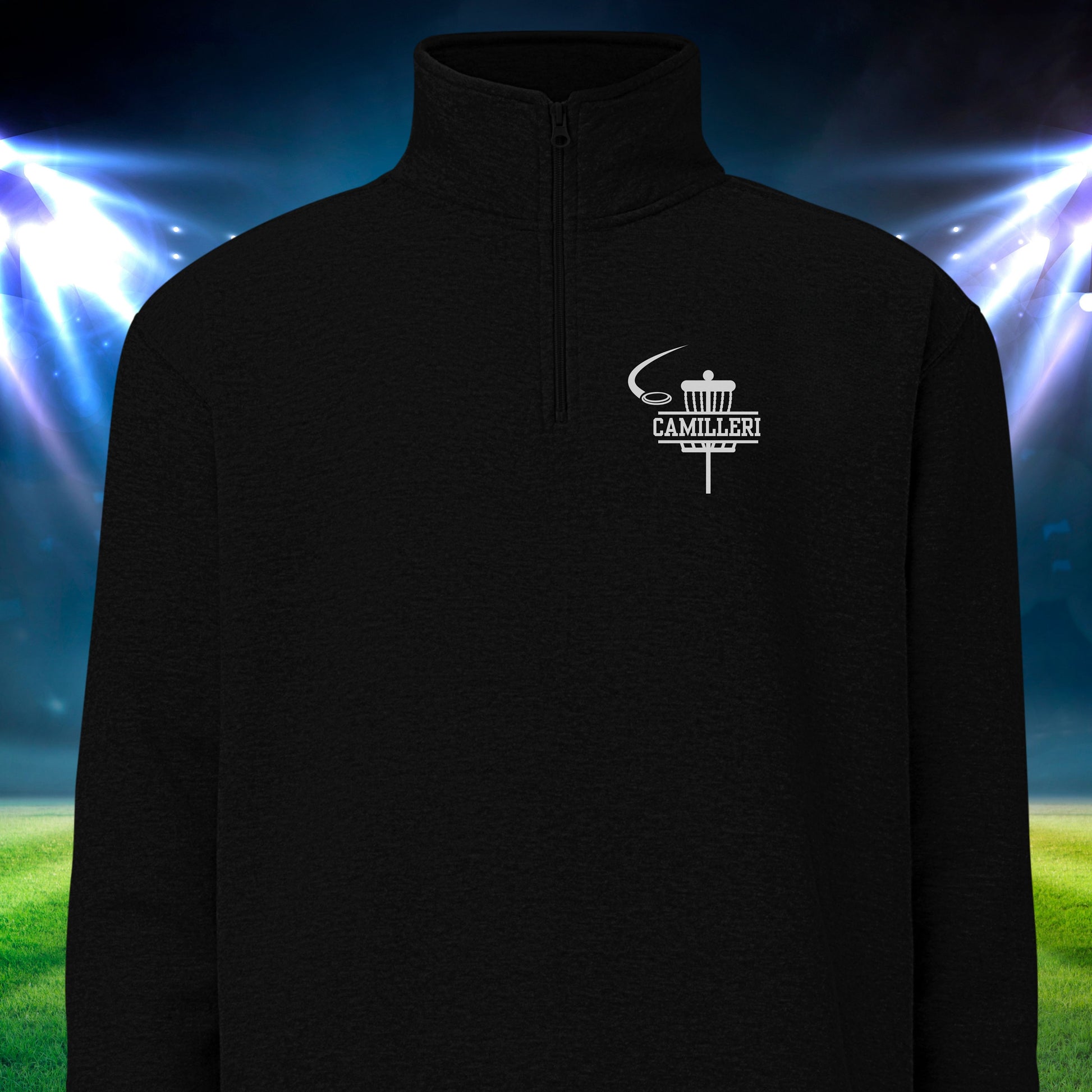 Women's Personalized Fleece Disc Golf Quarter-Zip, Quarter Zip Pullover Sweater, Custom Disc Golf Gift, Disc Golf Sweatshirt, Gift for Her