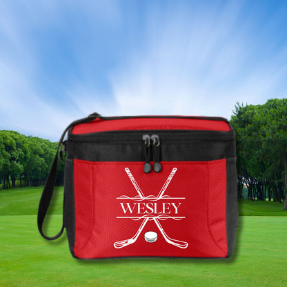 Personalized Hockey Cooler, 12 Pack Cooler, Custom Hockey Cooler, Hockey Coach Gift, Hockey Player Gift, Hockey Team Gift, Father's Day Gift
