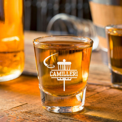 Personalized Disc Golf Shot Glass, Custom Shot Glass, Disc Golf Gifts for Men, Groomsman Proposal Gift, Father's Day Gift, Gift for Dad