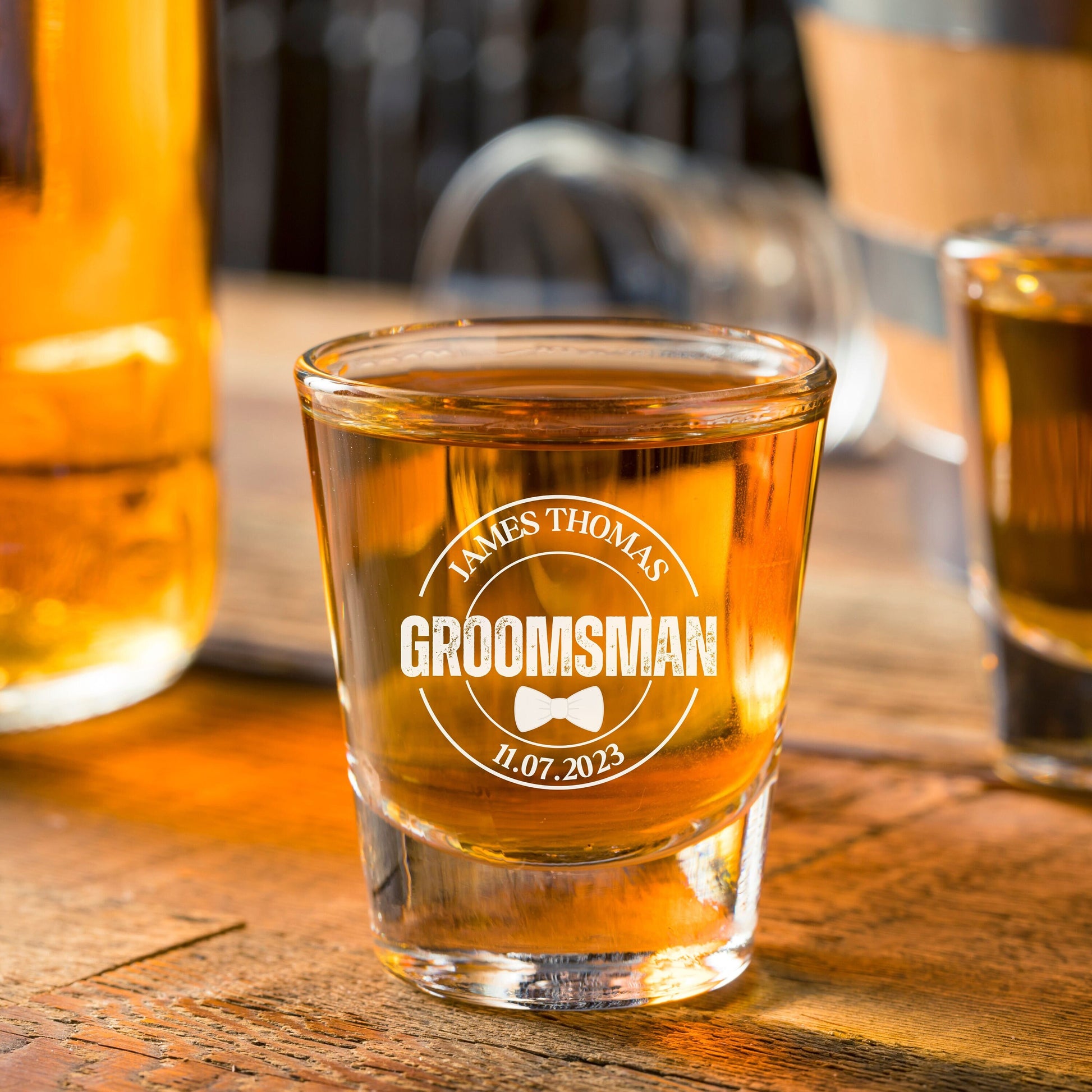 Personalized Wedding Shot Glass, Custom Wedding Shot Glass, Gift for Groom, Groomsman Proposal Gift, Wedding Gift, Bachelor Party Gift