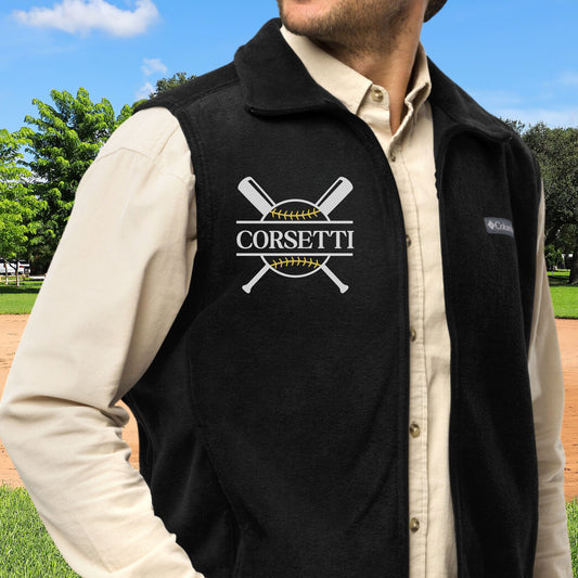 Custom Fleece Softball Vest, Personalized Softball Vest, Fleece Sweatshirt, Softball Jacket, Softball Team gift, Perfect Softball Coach Gift